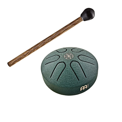 MEINL Sonic Energy 3" Pocket Steel Tongue Drum, A Dur, 6 Töne, 440 Hz, Dunkelgrün, Keim des Lebens