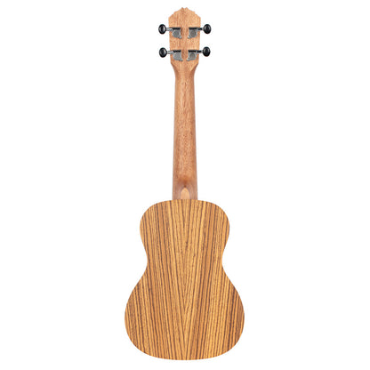 ORTEGA Timber Series Concert Ukulele 4 String Lefty - Zebrawood Natural + Bag