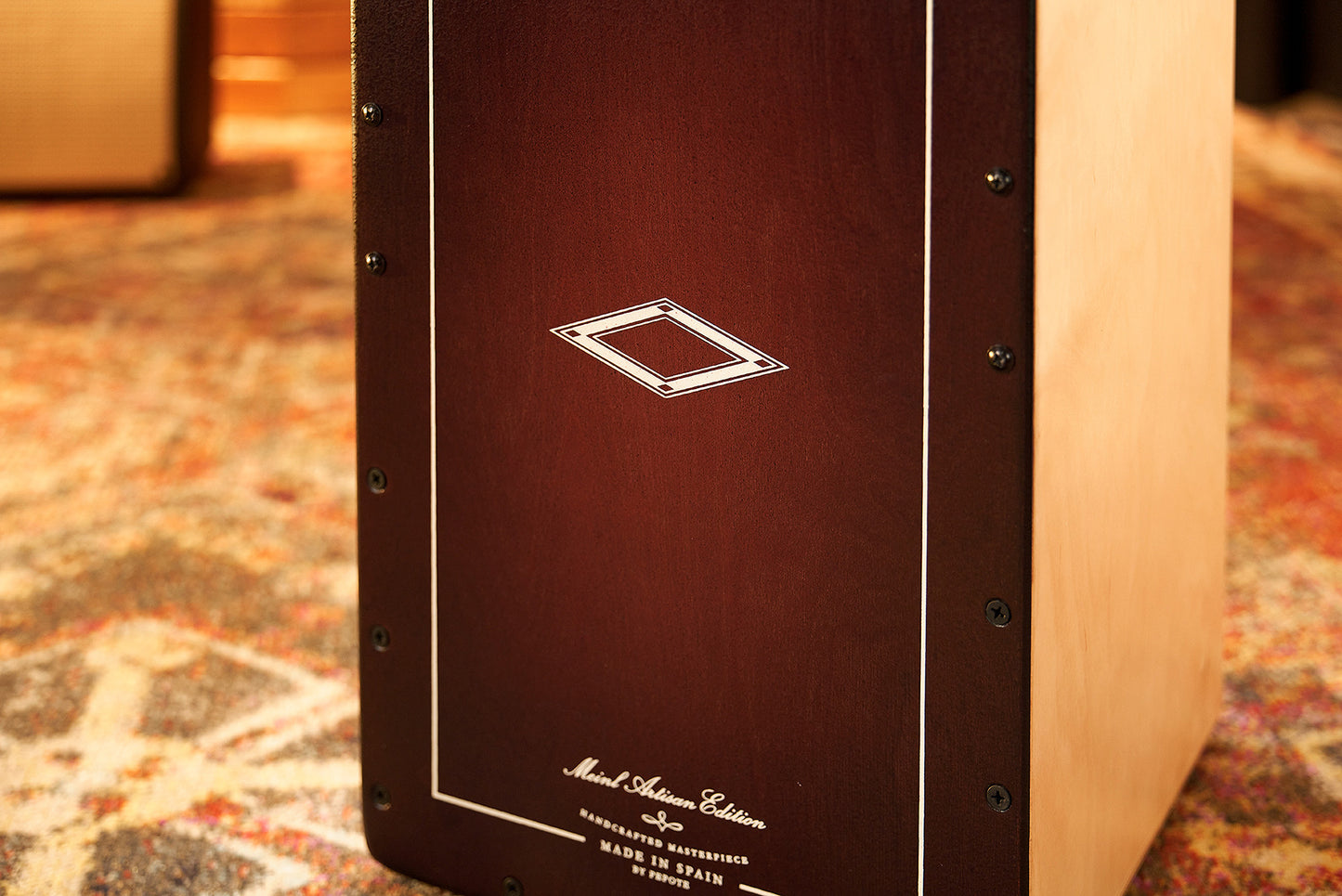 MEINL Percussion Artisan Edition Series String Cajon Soleá Line - Dark Red Burst