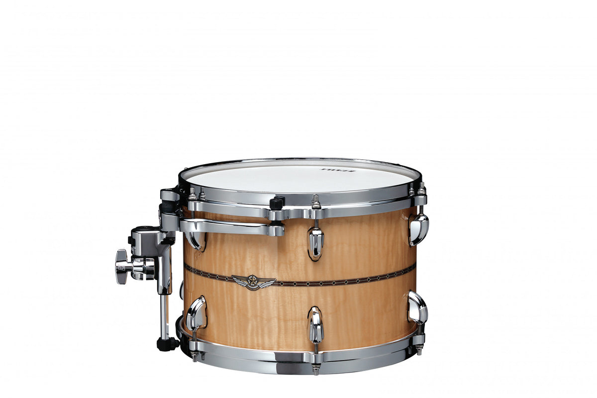 TAMA STAR Maple Rack Tom 10" x 7" - Gloss Natural Curly Maple/Chrome HW/with Inlay (outside)