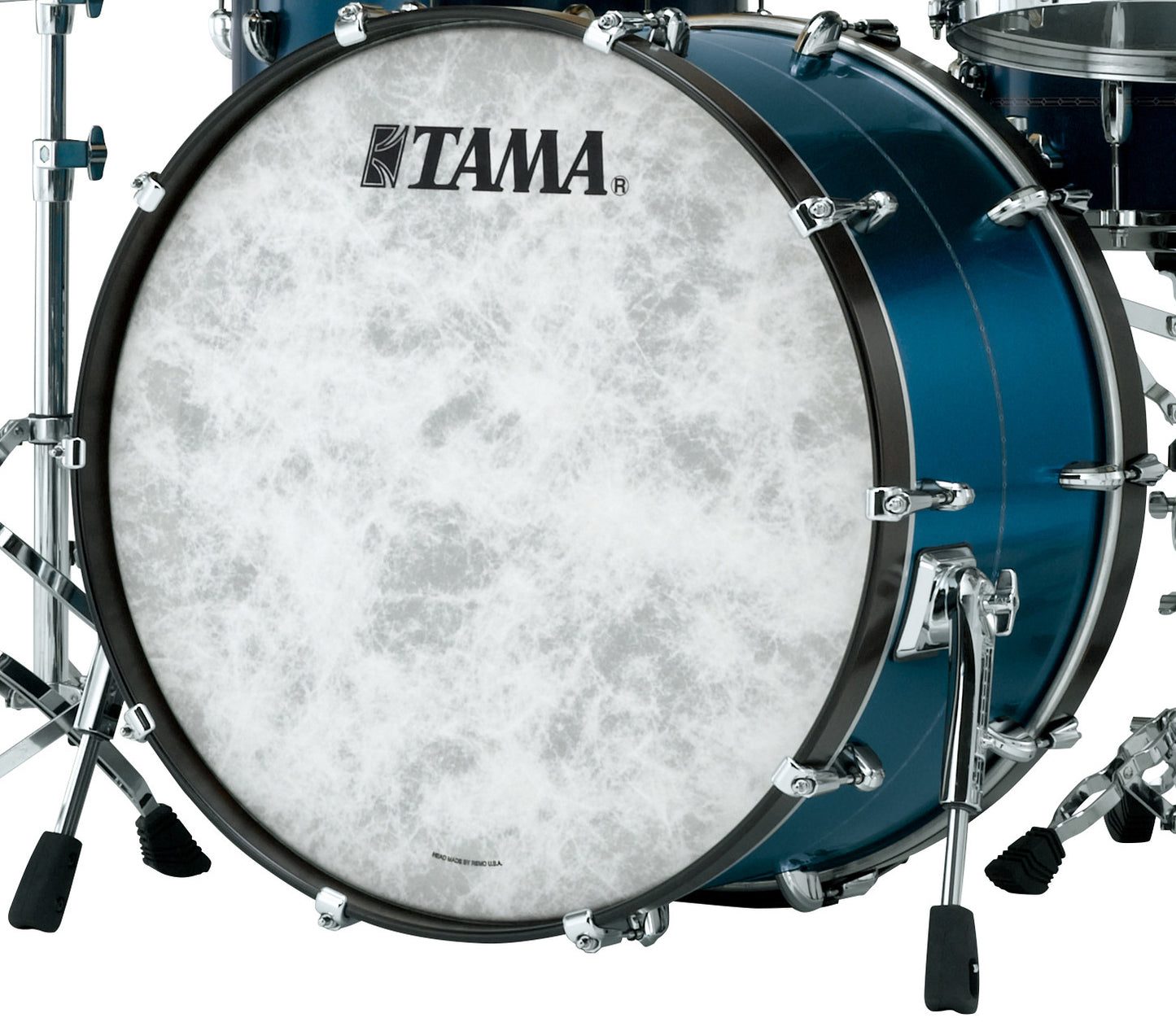 TAMA STAR Bubinga Bass Drum 22" x 18" - Satin Blue Metallic/Chrome HW/Drum Hoop Matched/with Inlay (outside)