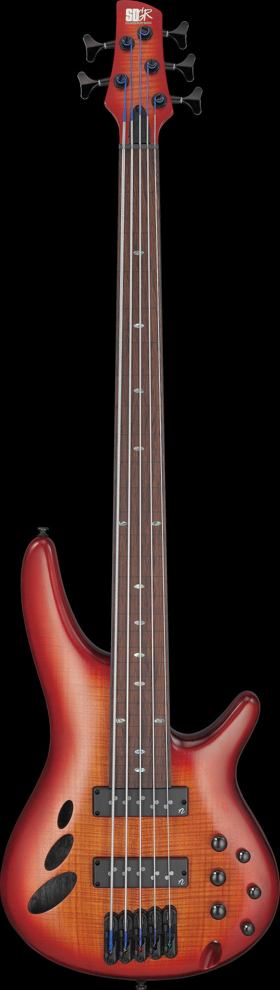 IBANEZ Bass Workshop SR Electric Bass 5-String Fretless - Brown Topaz Burst Low Gloss