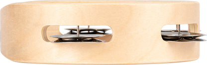NINO Percussion Single Row Wood Tambourine - 6” Natural