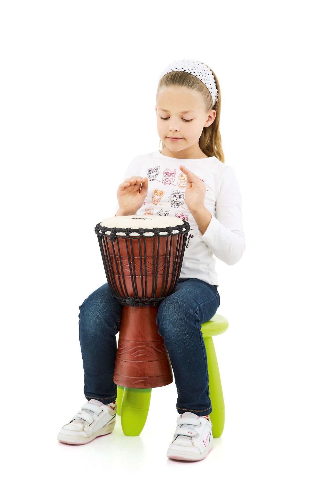 NINO Percussion Water Rythm Series Original African Style Rope Tuned Wood Djembe - 8"