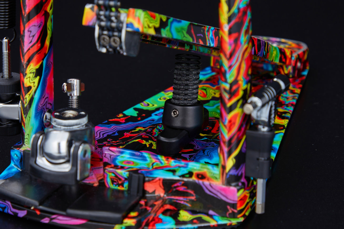 TAMA 50th Limited Iron Cobra Power Glide Twin Pedal - Marble Psychedelic Rainbow Finish