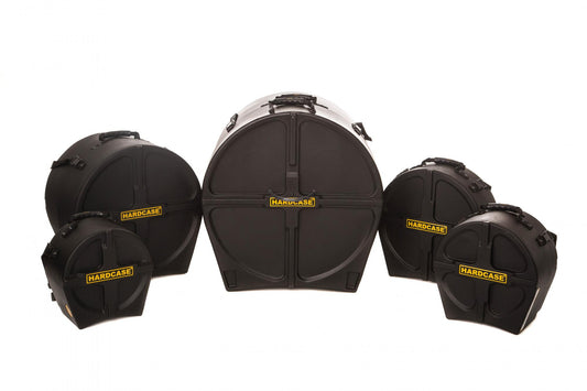 HARDCASE Rock/Fusion Case Set 3 - 22“ Bass Drum, 10“ Tom, 12“ Tom, 16“ Floor Tom, 14“ Snare Drum / Schaumstoffpads