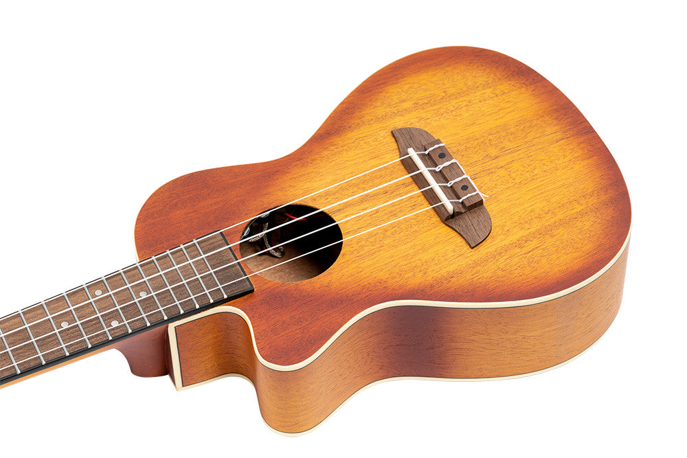 ORTEGA Earth Serie Konzert Preamp Ukulele 4 String Lefty - Sunburst