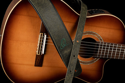 ORTEGA Echtledergitarrengurt - Olive Tree