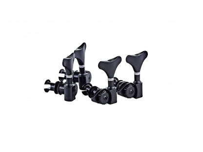 ORTEGA 2+2 Open Gear Uke-Bass Tuning Machines - Gloss Black
