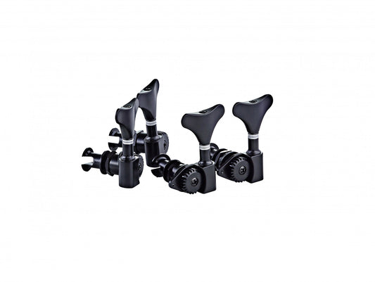 ORTEGA 2+2 Open Gear Uke-Bass Tuning Machines - Gloss Black