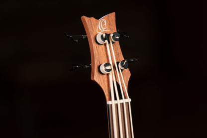 ORTEGA Lizard Serie Short Scale Fretless Uke Bass 4 String - Mahogany Natural + Bag