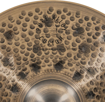 MEINL Cymbals Pure Alloy Custom Extra Thin Hammered Hihat - 15"