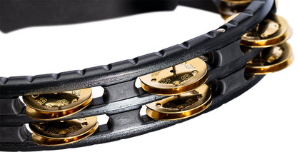 MEINL Percussion Traditional ABS Series Hand Held Molded ABS Tambourine - Black/Brass Jingles