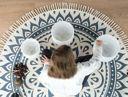 Meinl Sonic Energy Meditation Rug - Navy Blue / Floral Design