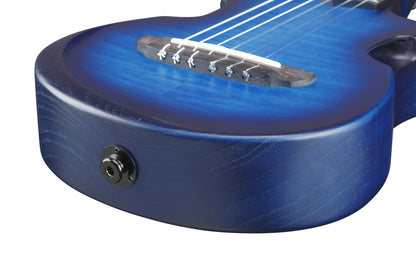 IBANEZ AU Piccolo Gitarre 6-String - Transparent Blue Sunburst Open Pore + Gigbag
