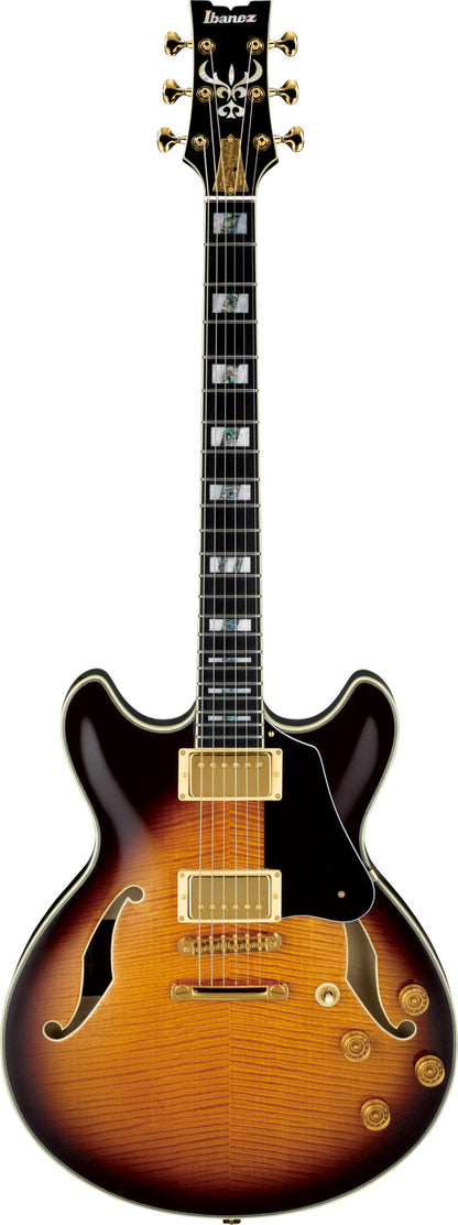 IBANEZ John Scofield Signature Hollow Body Guitar 6-String - Vintage Sunburst + Case MS100C