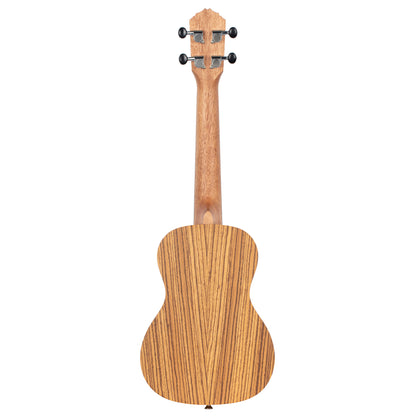 ORTEGA Timber Series Concert Ukulele 4 String Lefty - Zebrawood Natural + Bag