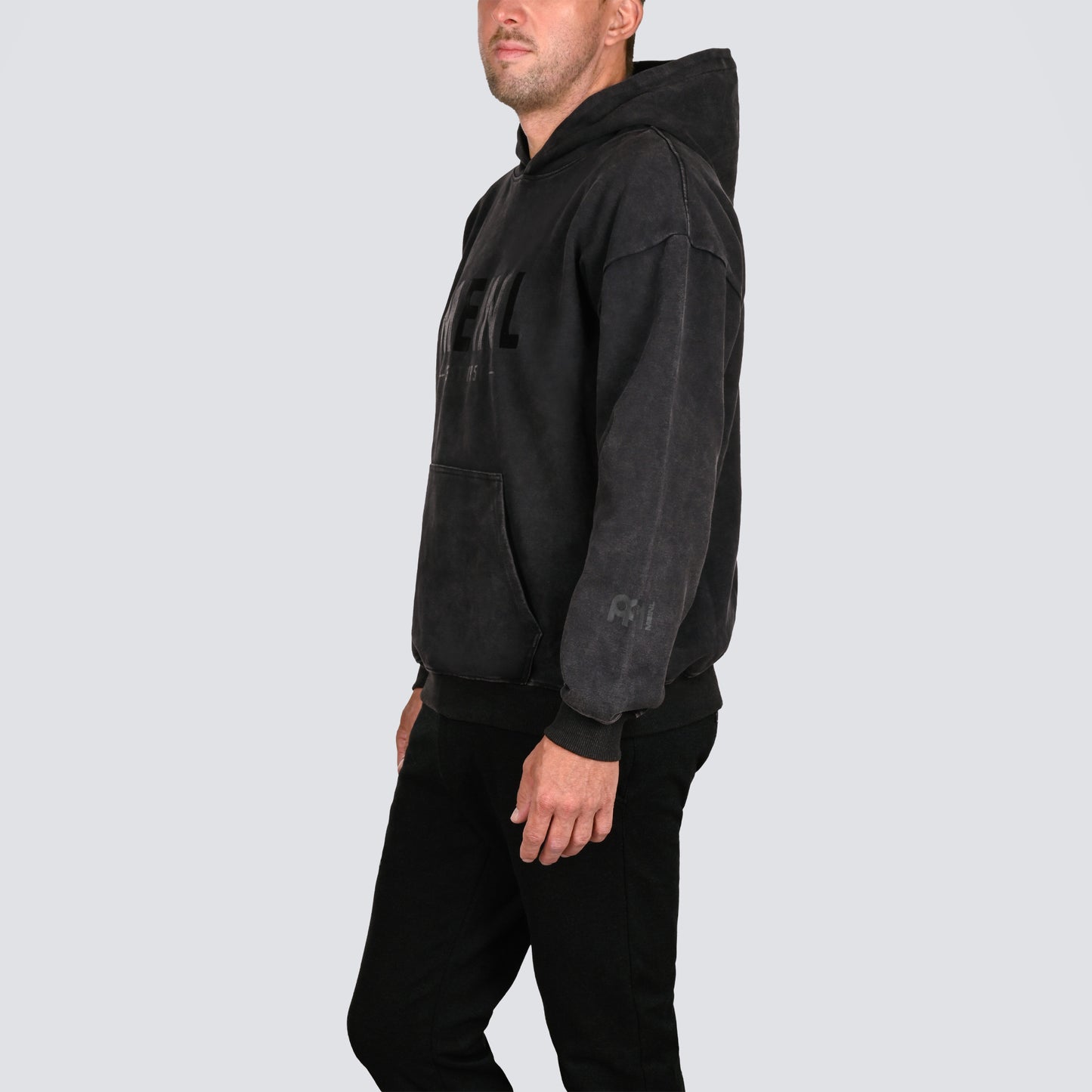 MEINL Cymbals Oversized Hoodie Vintage Logo Denim Gray - Größe S