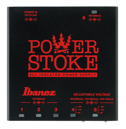 IBANEZ Guitar Pedal Power Supply - 6 Isolated Outputs for Guitar Pedals