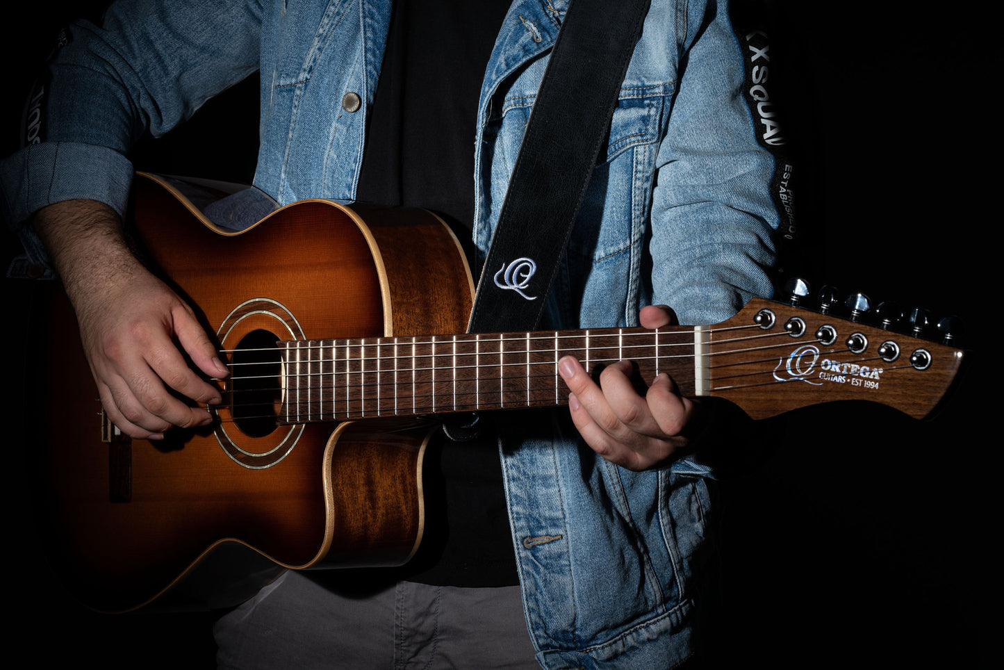 ORTEGA Wildledergitarrengurt - Ash