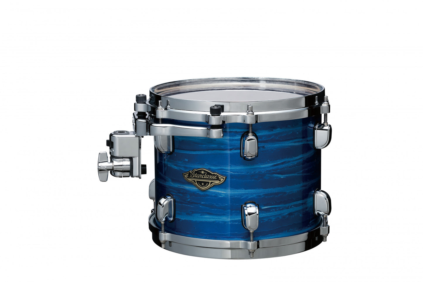 TAMA Starclassic Walnut/Birch Lacquer Rack Tom 8" x 6" - Lacquer Ocean Blue Ripple/Chrom HW