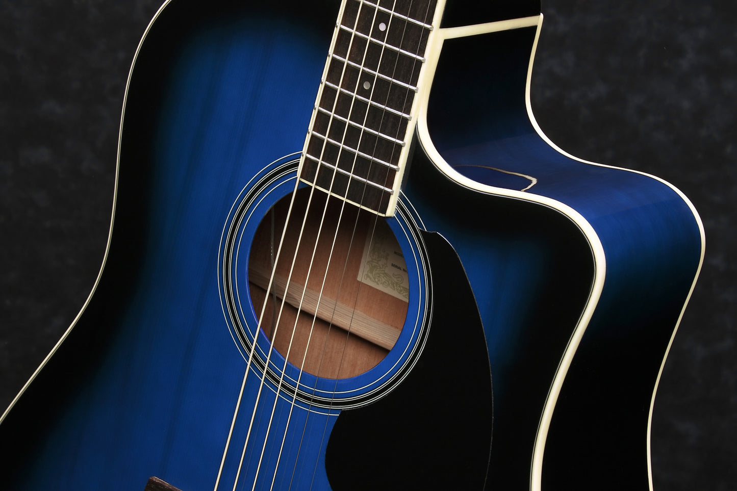 IBANEZ PF Performance Acoustic Guitar 6-String - Transparent Blue Sunburst