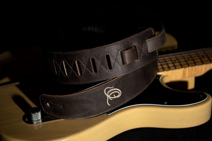 ORTEGA Echtledergitarrengurt - Vintage Bronze