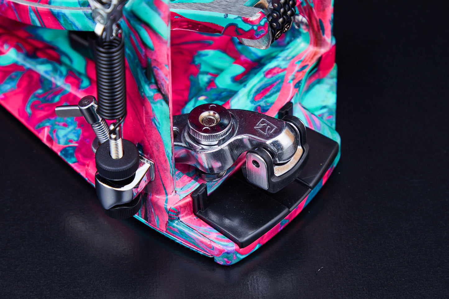 TAMA 50th Limited Iron Cobra Power Glide Twin Pedal - Marble Coral Swirl