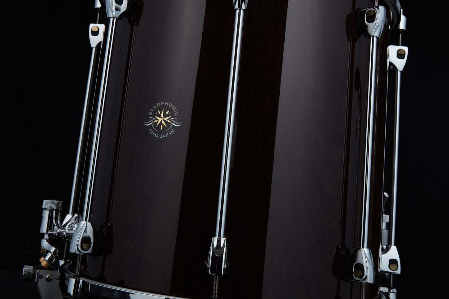 TAMA STARPHONIC Walnut Bravura Field Drum 14" x 14" - Gloss Black Walnut/Chrom HW