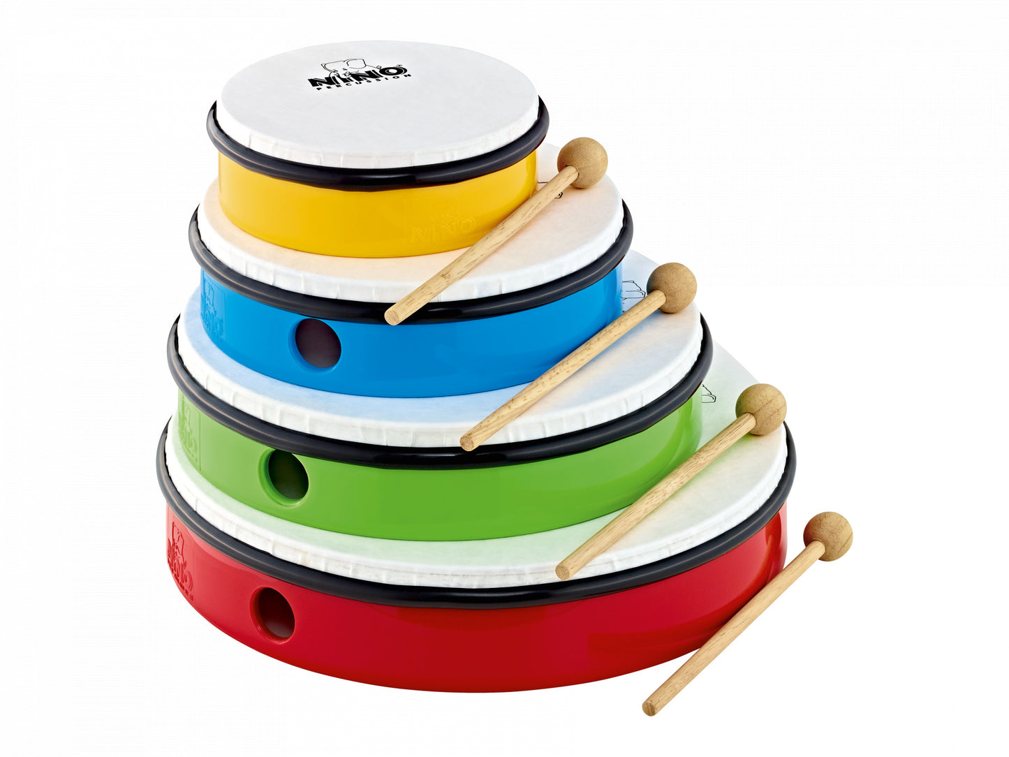 NINO Percussion Molded ABS Hand Drum Set + Nylon Bag