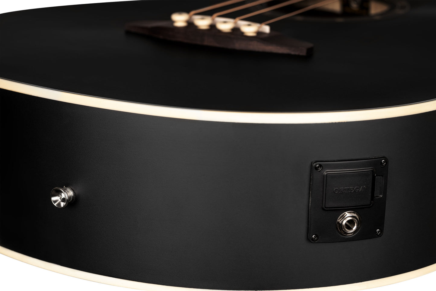 ORTEGA Deep Series 7 Medium Scale Acoustic Bass 4 String - Spruce / Mahogany Satin Black