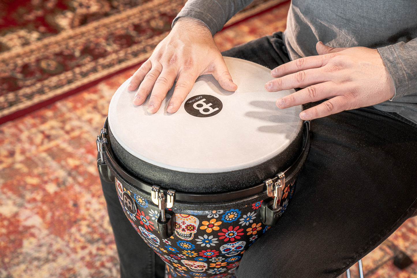 MEINL Percussion Jumbo Djembe 12" - Day Of The Dead