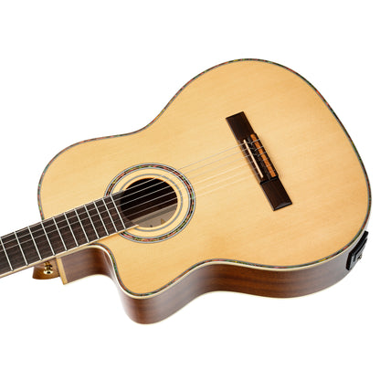 ORTEGA Family Series Pro 4/4 Konzertgitarre 6 String Lefty - Massive Fichte / Mahagoni Natur + Bag