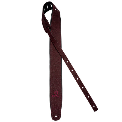 ORTEGA Echtledergitarrengurt - Byzantine Bordeaux