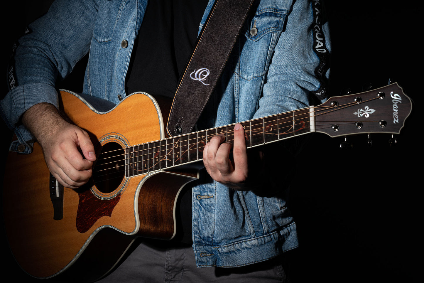 ORTEGA Echtledergitarrengurt - Roman Marble