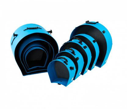 HARDCASE Rock/Fusion Case Set- 22“ Bass Drum, 10“ Tom, 12“ Tom, 14“ Floor Tom, 16“ Floor Tom, 14“ Snare Drum - Light Blue / komplett gepolstert