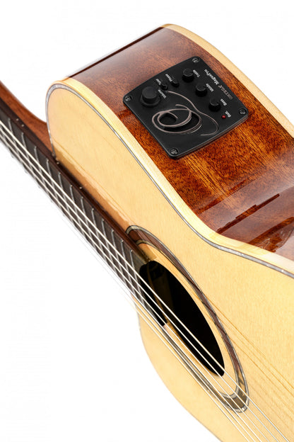 ORTEGA Performer Series 4/4 Thinline Konzertgitarre 6-String Lefty - Natural + Gigbag