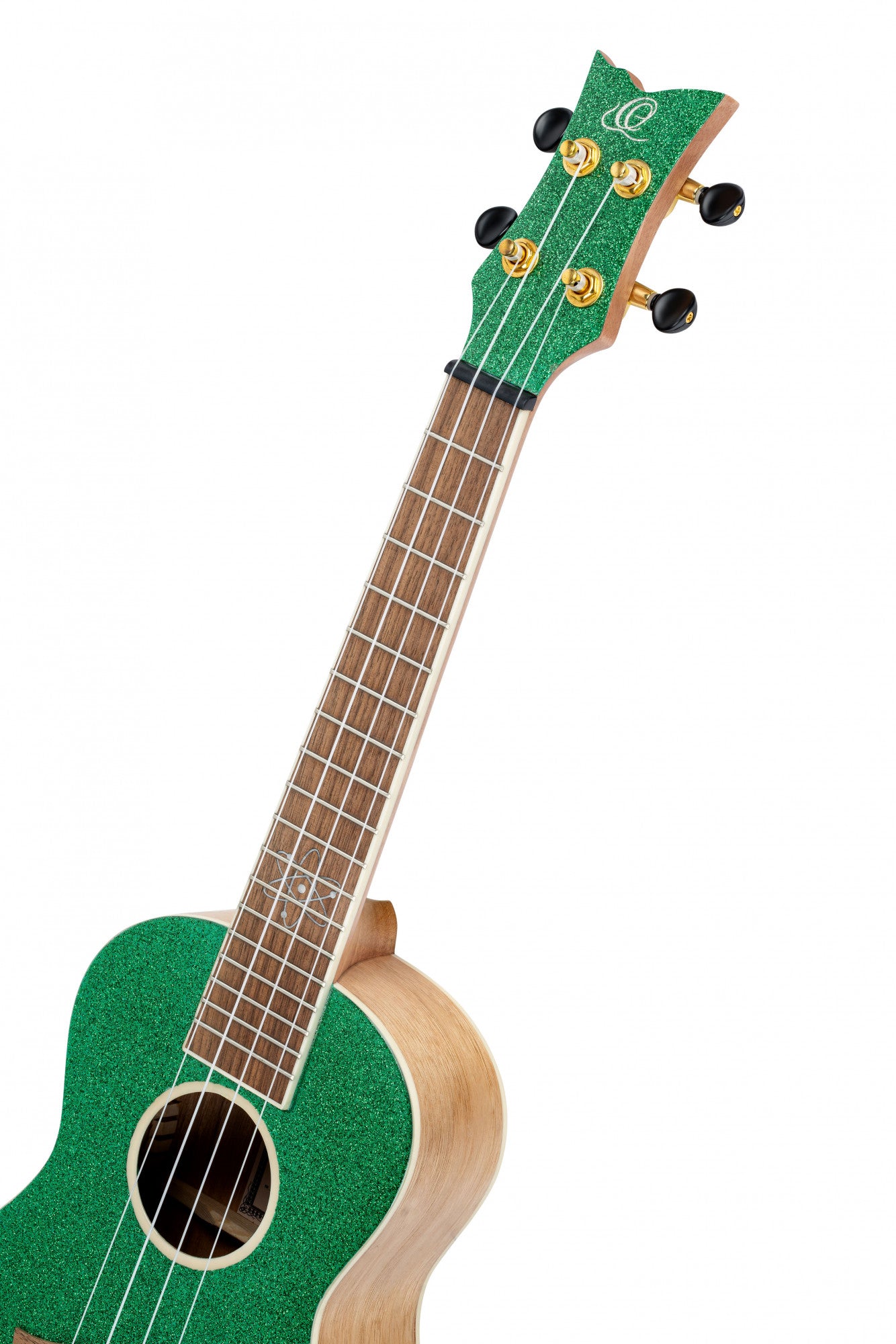 ORTEGA Element Serie Konzert Ukulele 4 String - Spruce / Catalpa Metallic Green + Bag