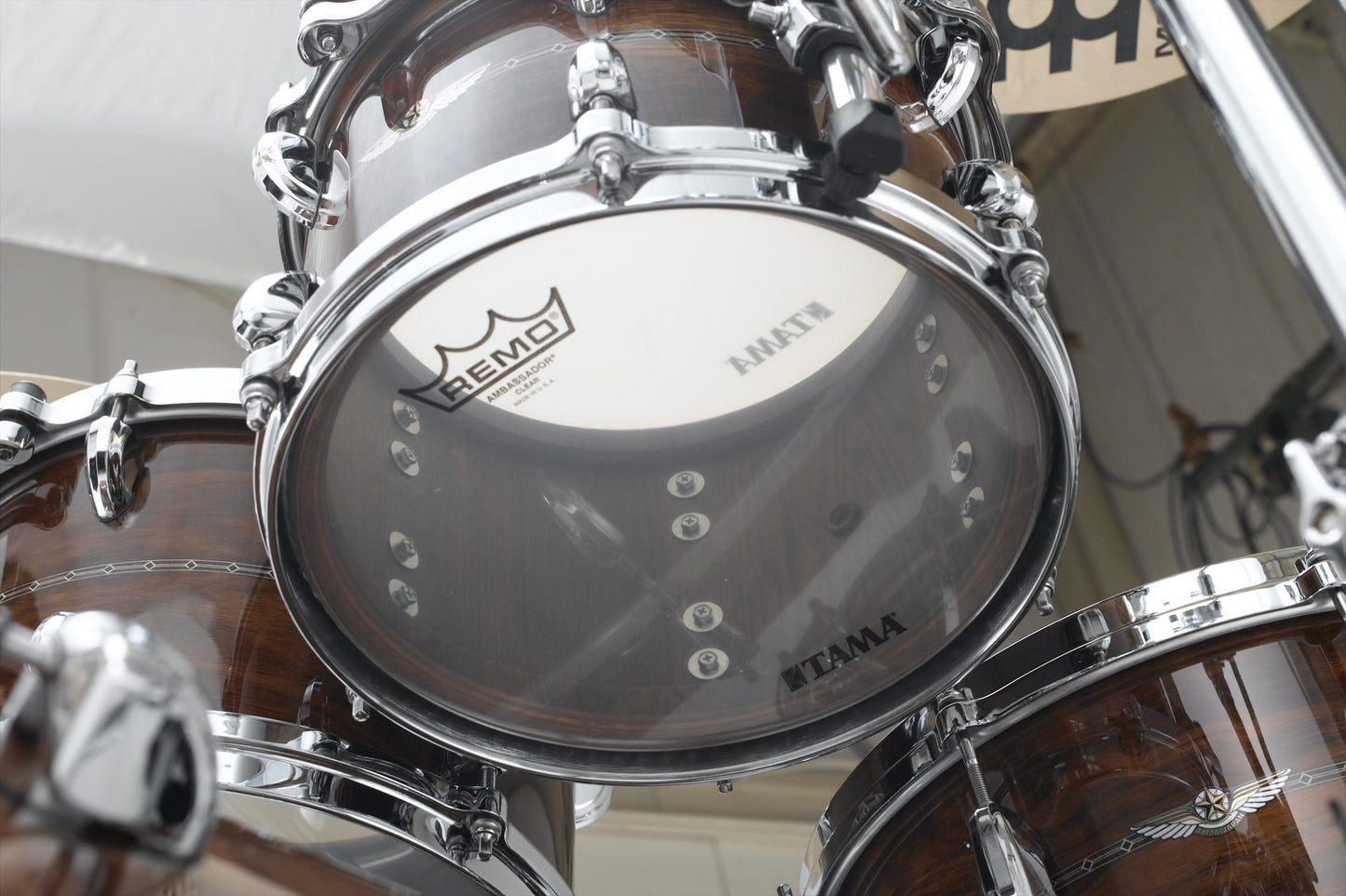 TAMA STAR Bubinga Rack Tom 12" x 7" - Natural Indian Laurel/Chrom HW/Inlay: Only Outside