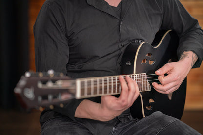 ORTEGA TourPlayer DeLuxe Nylon String Guitar 6-String Lefty - Spruce Black + Gig Bag