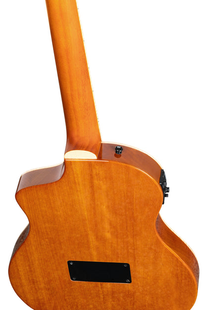ORTEGA TourPlayer DeLuxe Nylon String Guitar 6-String - Flamed Maple Blue + Gig Bag