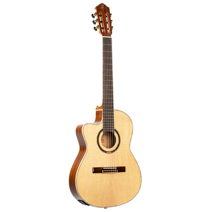 ORTEGA Performer Series 4/4 Thinline Konzertgitarre 6-String Lefty - Natural + Gigbag