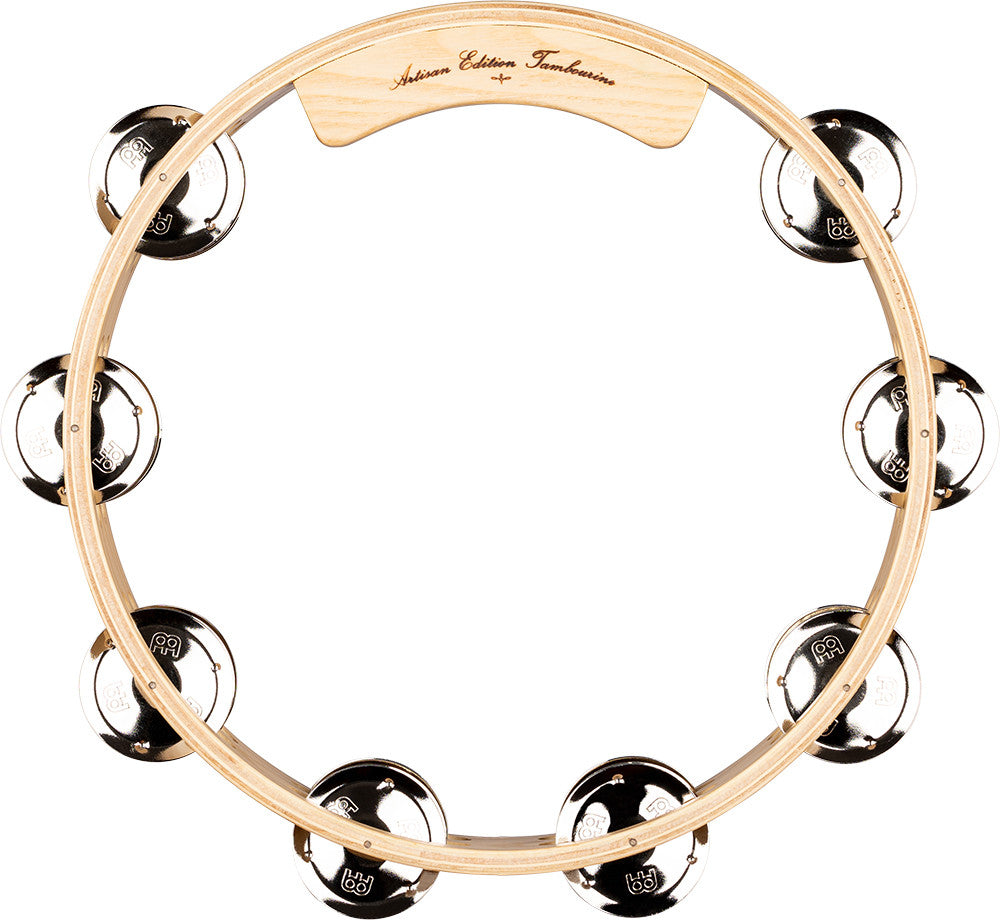 MEINL Percussion Artisan Edition Series Dual-Row Wood Tambourine - 10"