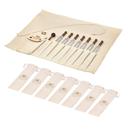 MEINL Sonic Energy Therapy Tuning Fork Chakra Set, inkl. Rollup Bag & Tuning Fork Vibration Foot