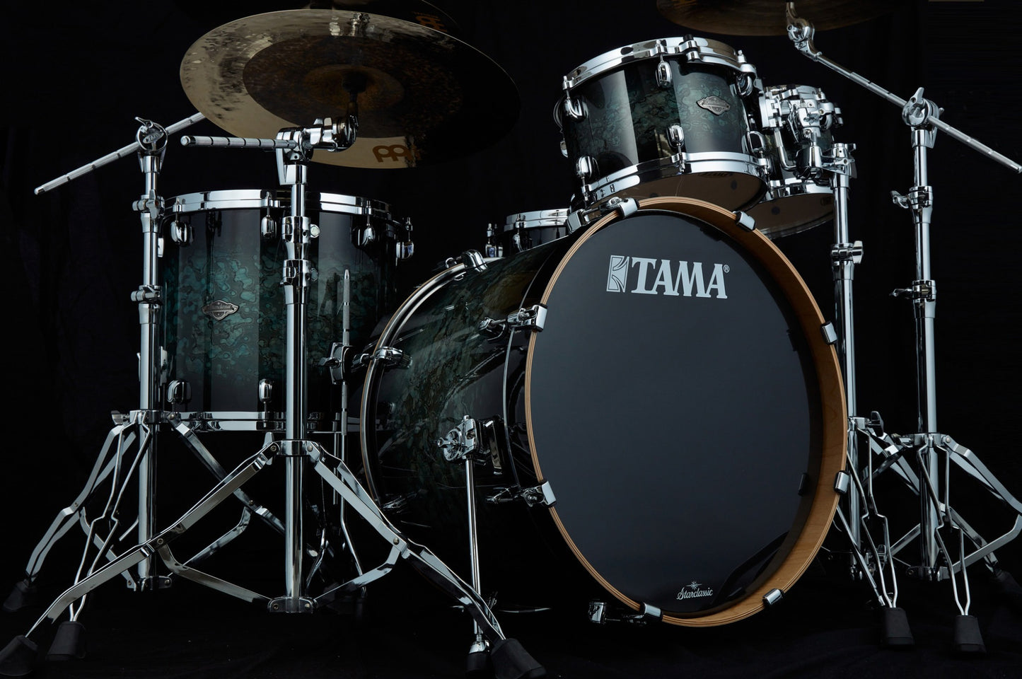 TAMA Starclassic Performer Shell Kit 4 teilig - Molten Steel Blue Burst/Chrom HW
