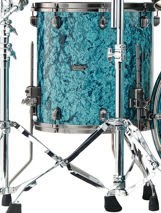 TAMA Starclassic Maple Duracover Wrap Floor Tom 14" x 12" - Turquoise Pearl/Smoked Black Nickel HW