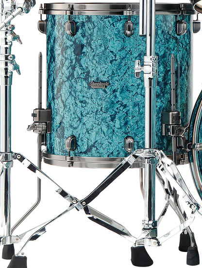 TAMA Starclassic Maple Duracover Wrap Floor Tom 14" x 12" - Turquoise Pearl/Smoked Black Nickel HW