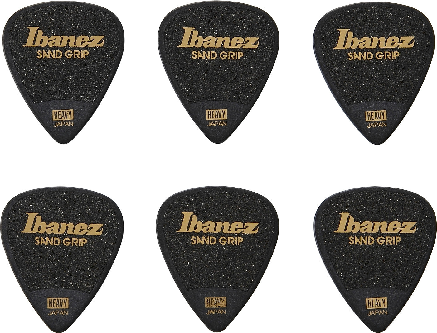 IBANEZ Grip Wizard Series Sand Grip Flat Pick - 6er Pack