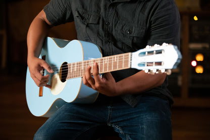 ORTEGA Gaucho Series 4/4 Nylon String Guitar 6-String - Sky Blue + Gig Bag