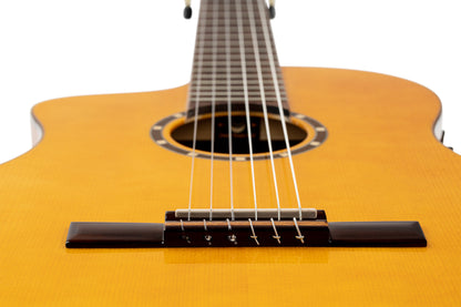 ORTEGA Family Series Pro 4/4 Konzertgitarre 6 String Lefty - Massive Fichte / Cypress Gloss Stain Yellow + Bag